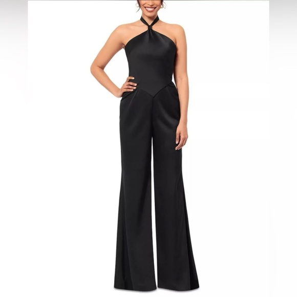 Halter Wide Leg Satin Jumpsuit - Picture 5 of 5